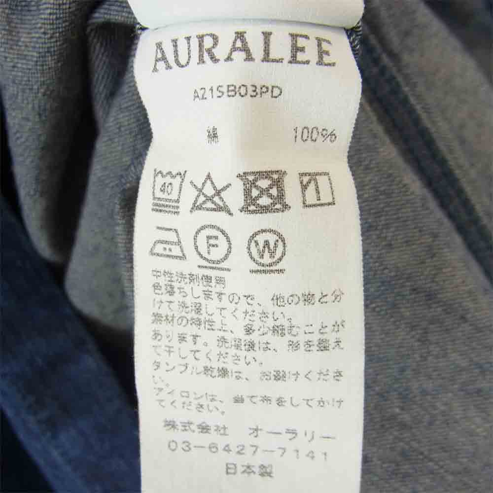 AURALEE オーラリー A21SB03PD SUN FADE BLEACH LIGHT DENIM SHIRTS BLOUSON サン フェード ブリーチ ライト デニム シャツ ブルゾン インディゴブルー系【新古品】【未使用】【中古】