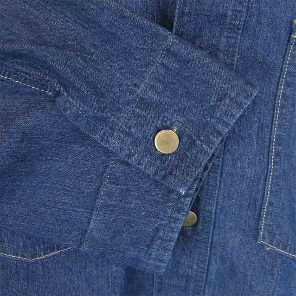 AURALEE オーラリー A21SB03PD SUN FADE BLEACH LIGHT DENIM SHIRTS BLOUSON サン フェード ブリーチ ライト デニム シャツ ブルゾン インディゴブルー系【新古品】【未使用】【中古】
