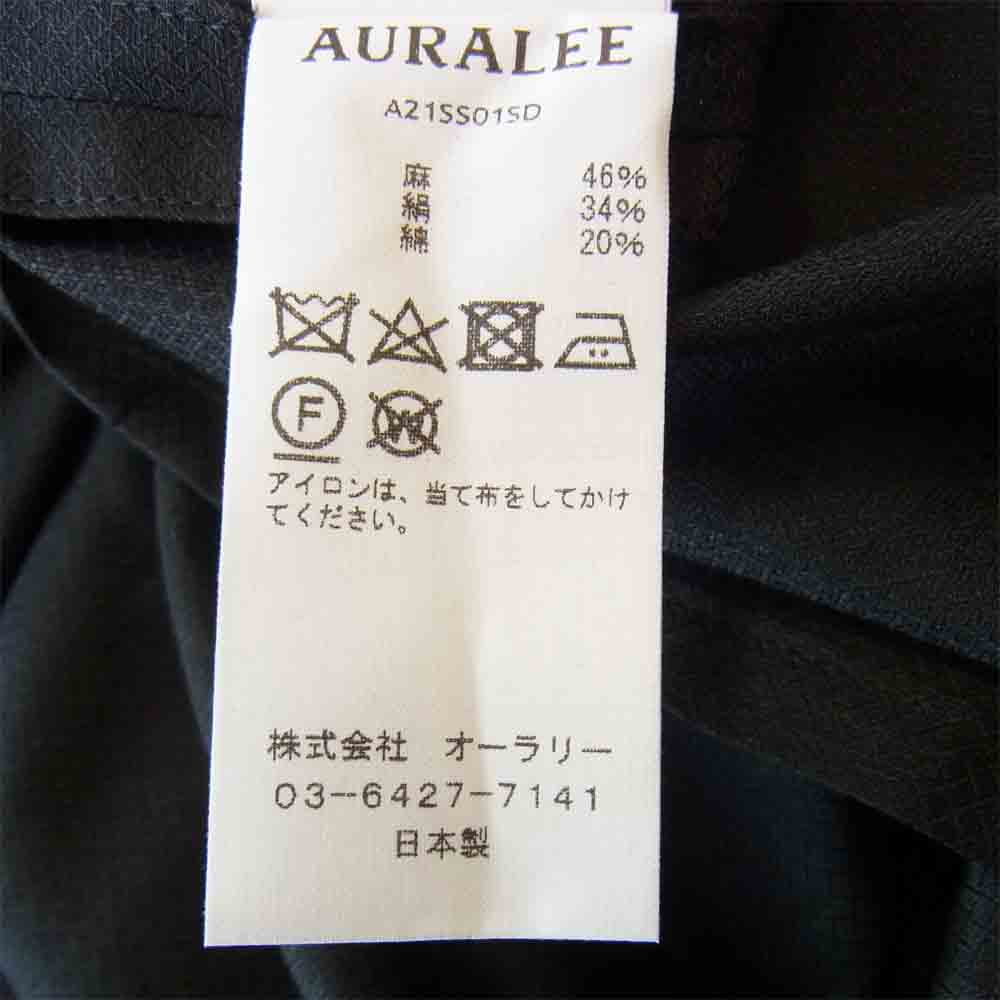AURALEE オーラリー A21SS01SD SILK LINEN DOBBY SHIRTS JACKET シルク リネン ドビー シャツ ジャケット ブラック系【新古品】【未使用】【中古】