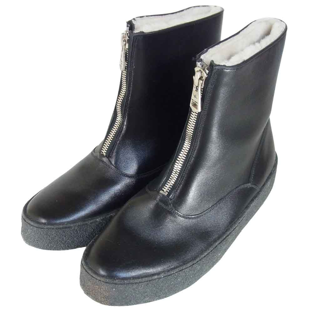 ウノピゥウノウグァーレトレ ムートン ブーツ イギリス製 ブラック系 8【美品】【中古】