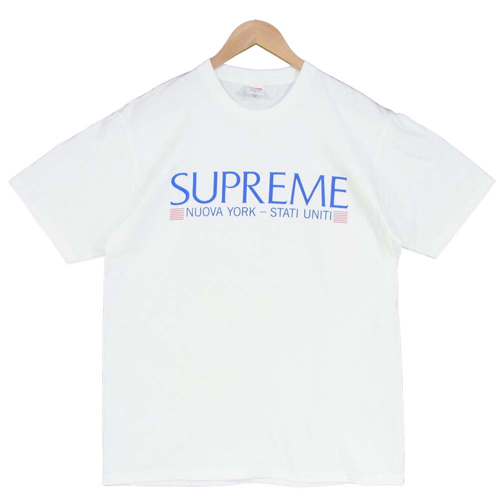Supreme シュプリーム 20AW Nuova York Tee ニューヨーク ロゴ プリント Tシャツ ホワイト系 M【美品】【中古】