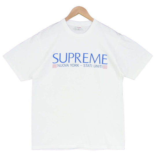 Supreme シュプリーム 20AW Nuova York Tee ニューヨーク ロゴ プリント Tシャツ ホワイト系 M【美品】【中古】