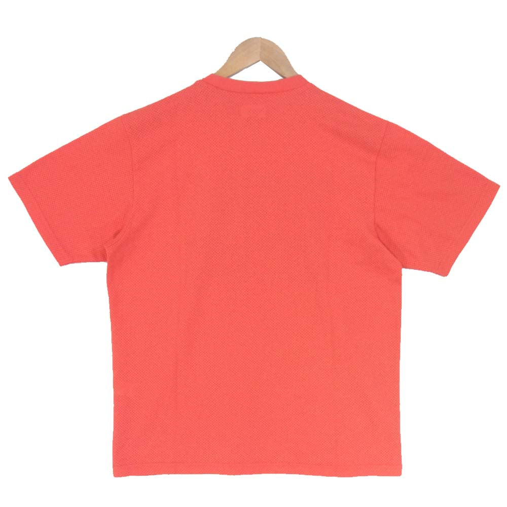 Supreme シュプリーム 20SS Cotton Mesh Gradient Logo S／S Top コットン メッシュ グラデーション ロゴ  Tシャツ 赤橙系 S【中古】