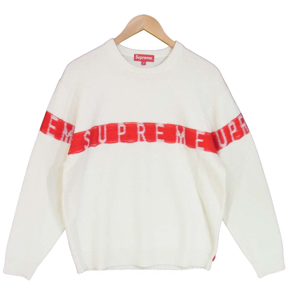Supreme シュプリーム 21SS Inside Out Logo Sweater インサイド アウト ロゴ セーター ホワイト系 S【極上美品】【中古】
