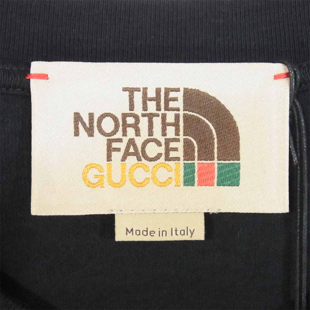 GUCCI グッチ 616036 国内正規品 The North Face ノースフェイス プリント オーバーサイズ Tシャツ ブラック系 S【新古品】【未使用】【中古】
