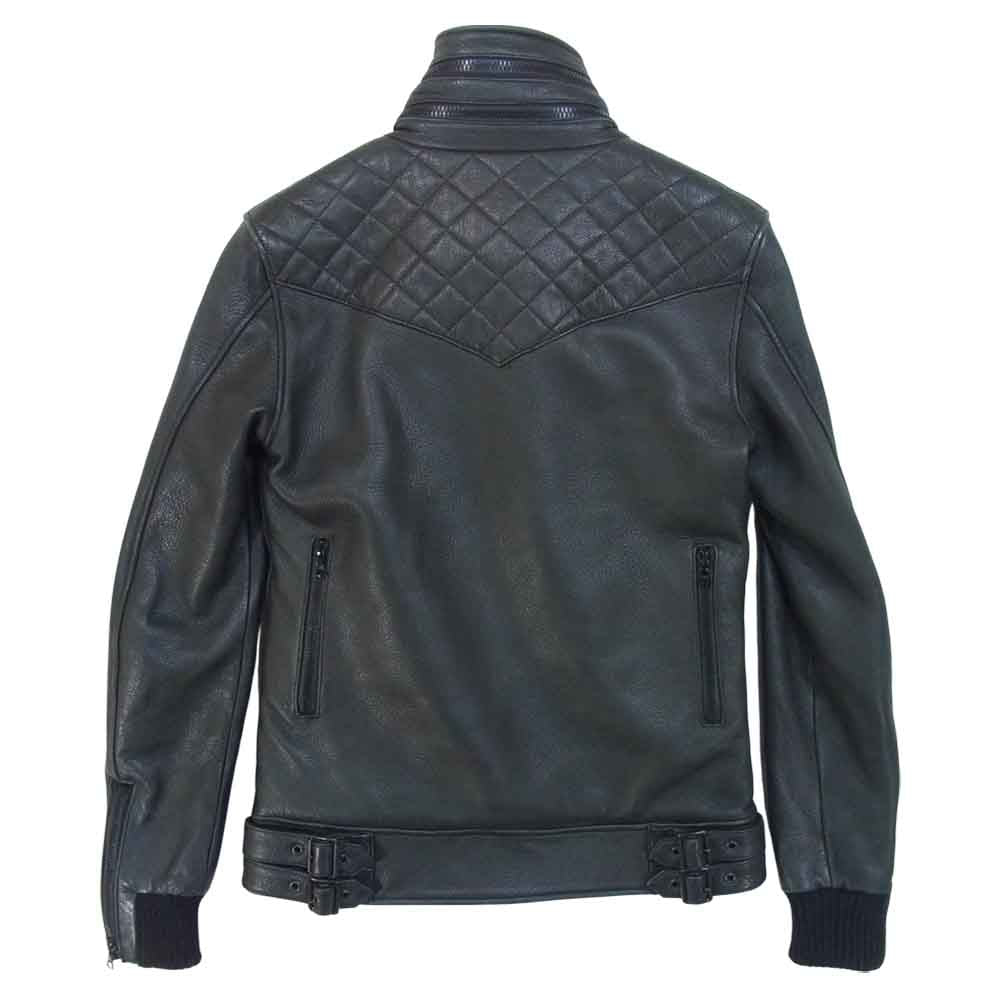 PLEIN FOUR PL09AW-4JK01 鹿革 ディアスキン レザー ジャケット ブラック系 1【中古】