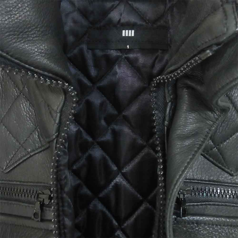 PLEIN FOUR PL09AW-4JK01 鹿革 ディアスキン レザー ジャケット ブラック系 1【中古】