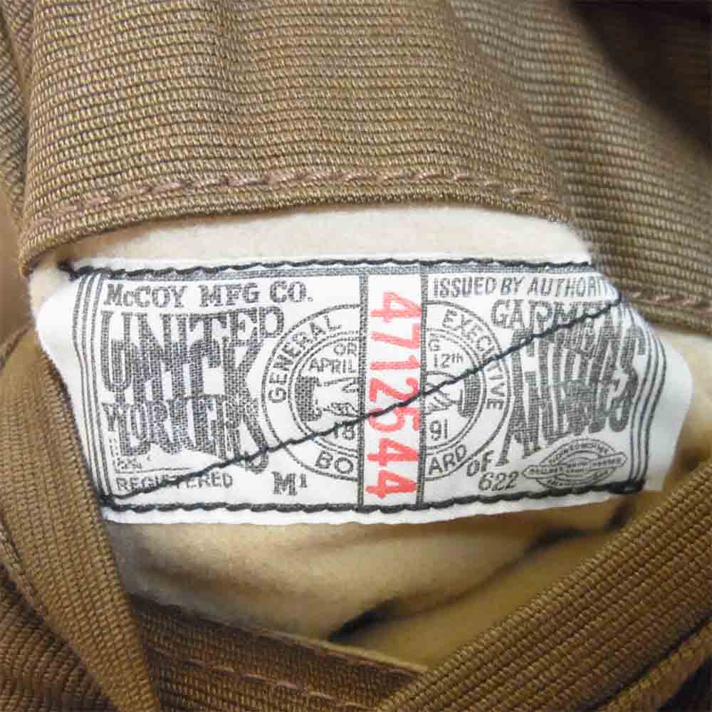 The REAL McCOY'S ザリアルマッコイズ JOE McCOY ジョーマッコイ AVALANCHE COAT アバランチ コート カーキブラウン系 38【美品】【中古】