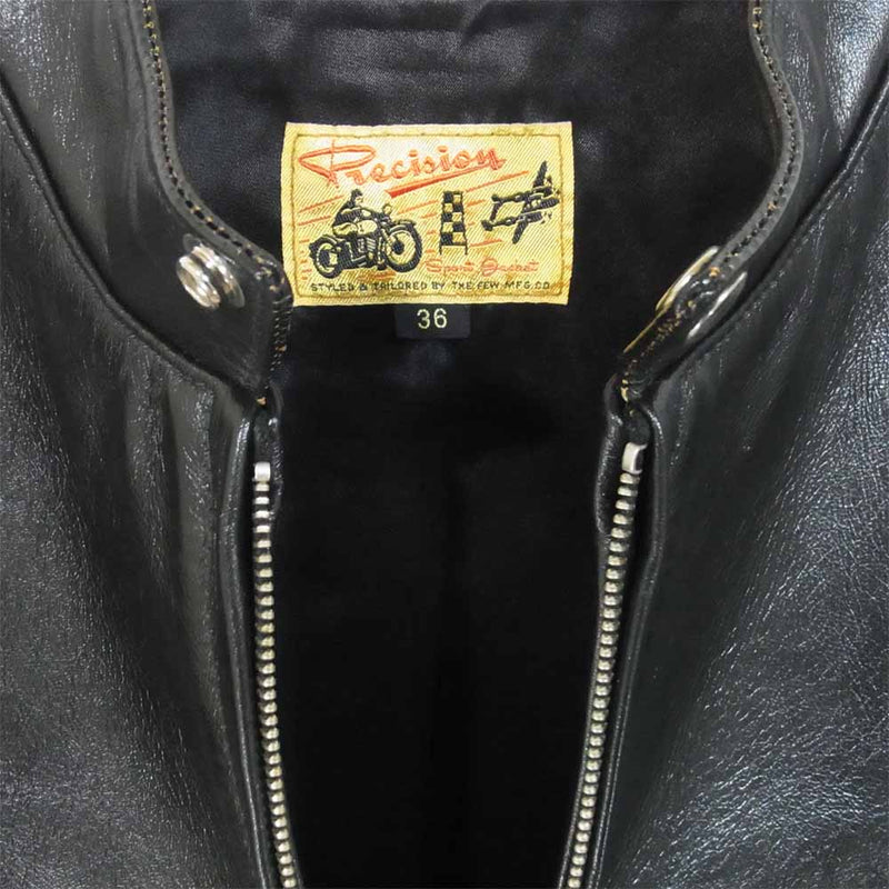 THE FEW ザフュー PRECISION プレシジョン レザー ジャケット ジップ レザージャケット ブラック系 36【中古】