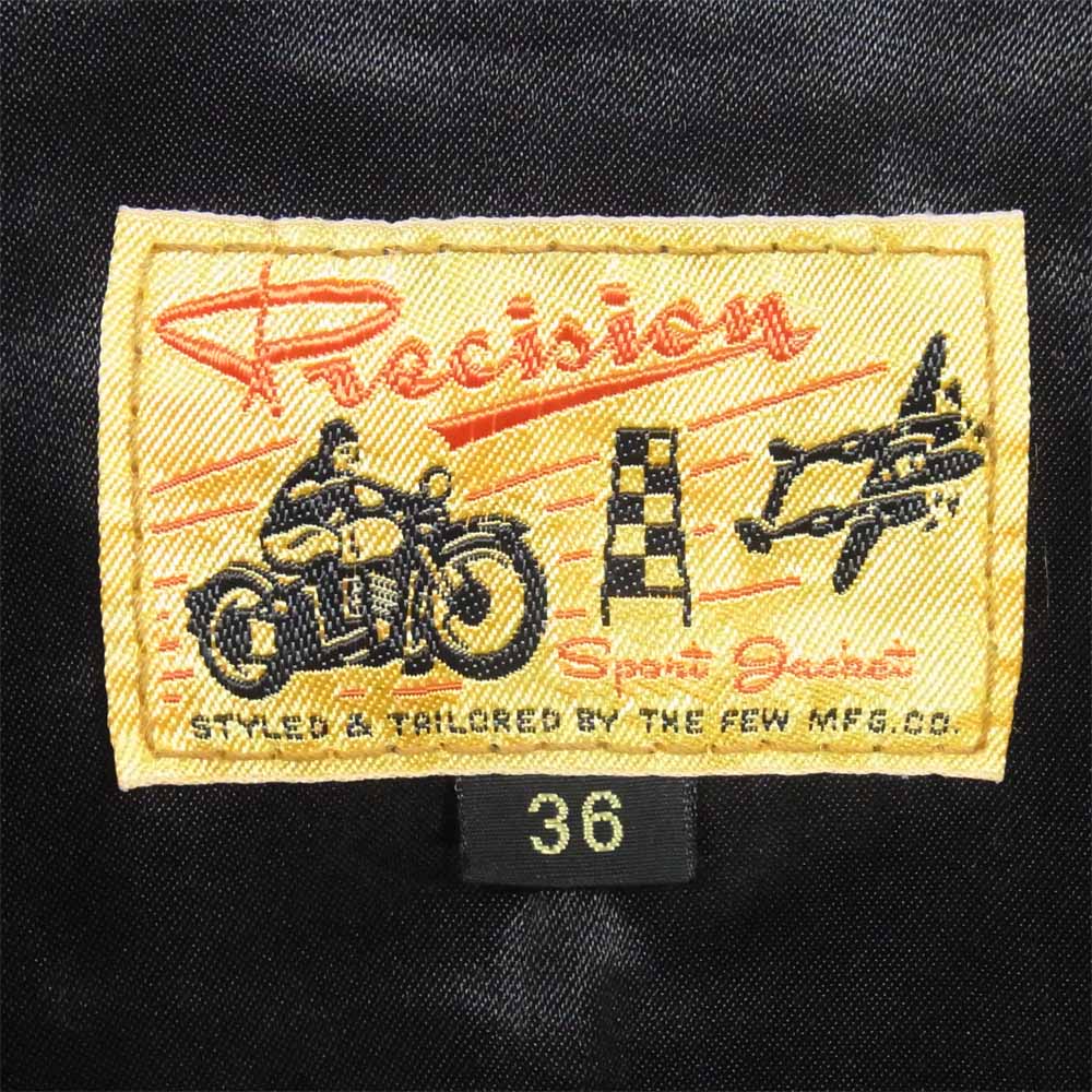 THE FEW ザフュー PRECISION プレシジョン レザー ジャケット ジップ レザージャケット ブラック系 36【中古】
