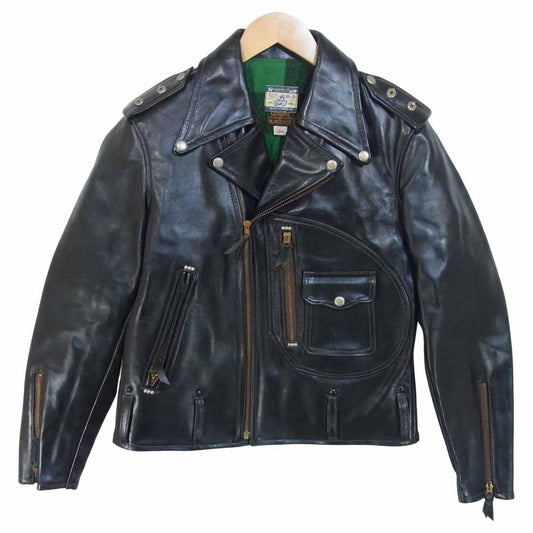 The REAL McCOY'S ザリアルマッコイズ 旧マッコイ STEEPLECHASE ホースハイド Dポケット ダブル ライダース ブラック系 36【中古】
