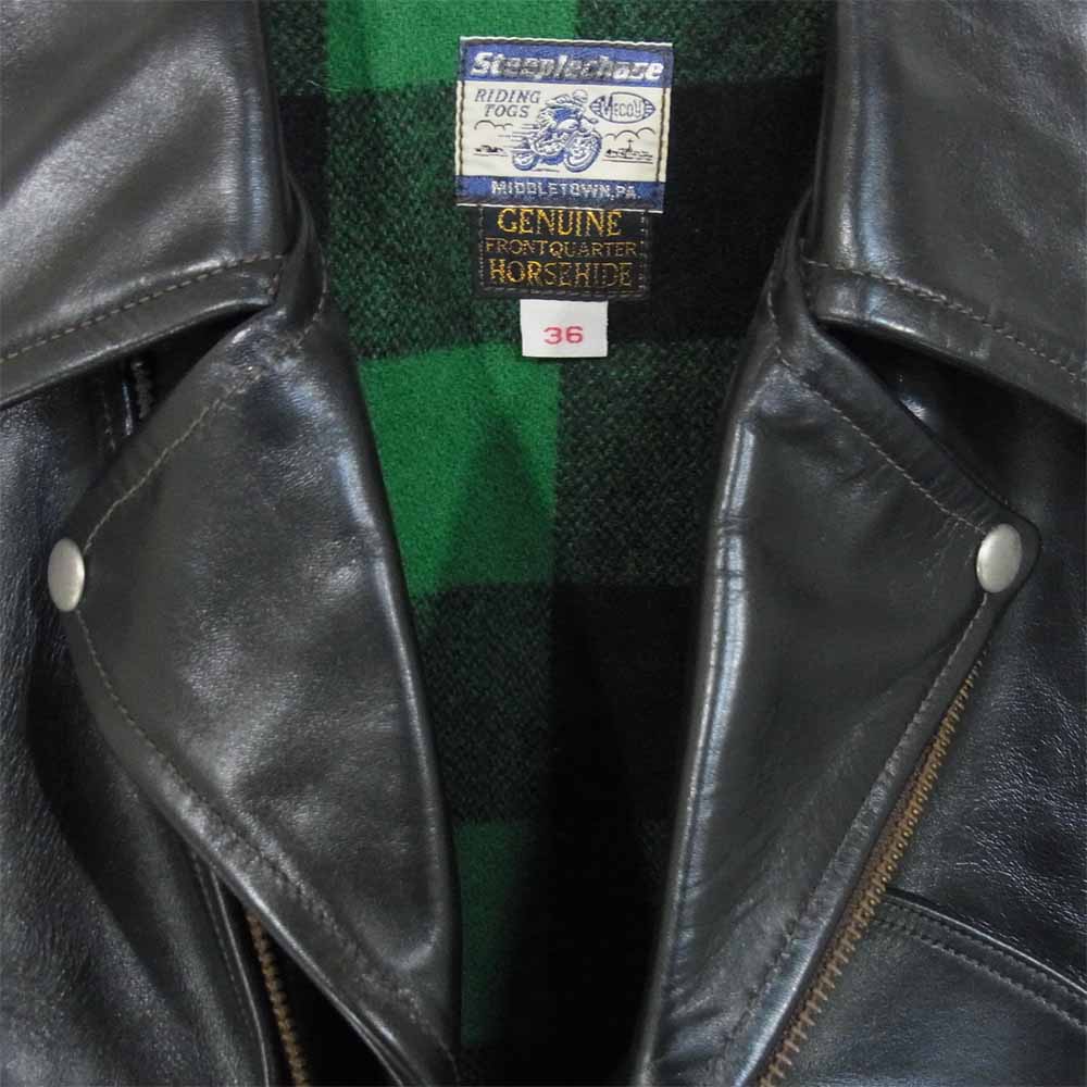 The REAL McCOY'S ザリアルマッコイズ 旧マッコイ STEEPLECHASE ホースハイド Dポケット ダブル ライダース ブラック系 36【中古】