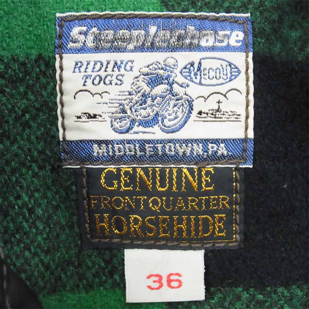 The REAL McCOY'S ザリアルマッコイズ 旧マッコイ STEEPLECHASE ホースハイド Dポケット ダブル ライダース ブラック系 36【中古】