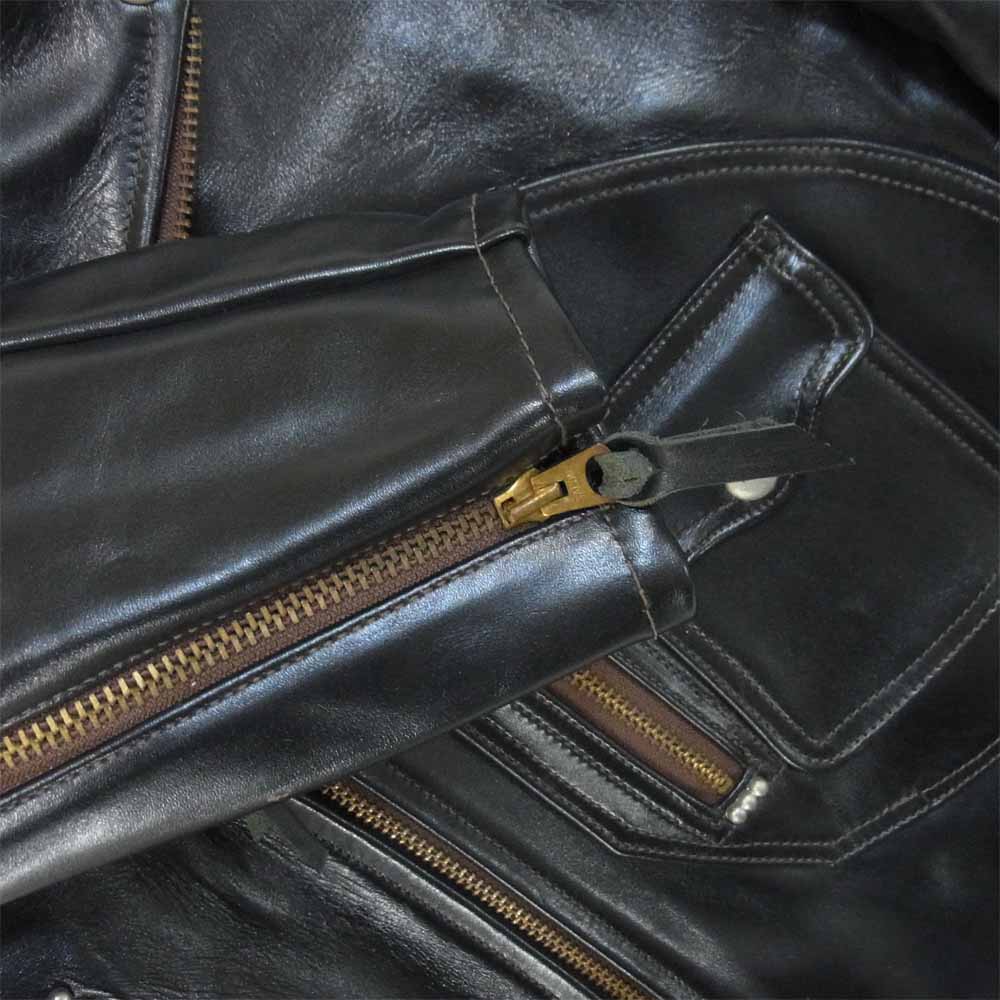 The REAL McCOY'S ザリアルマッコイズ 旧マッコイ STEEPLECHASE ホースハイド Dポケット ダブル ライダース ブラック系 36【中古】