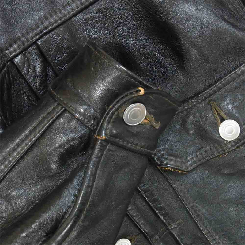 HIGH LARGE LEATHERS ハイラージレザー Oklahoma City オクラホマ シティ ホースハイド レザー ジャケット ブラック系 38【中古】