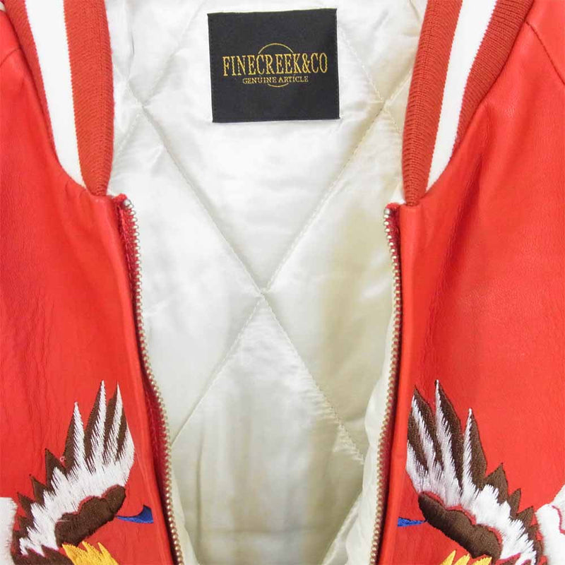 ファインクリーク Leather SUKA Jacket Cardinal カーディナル レザー スカジャン レッド系 L【美品】【中古】