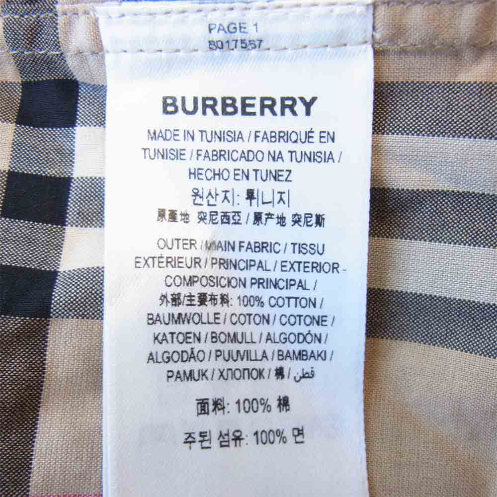 BURBERRY バーバリー 19AW Sandor ロゴ チェック オーバーサイズ シャツ ベージュ系 M【美品】【中古】