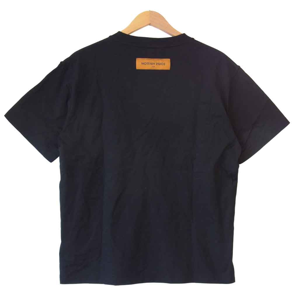 LOUIS VUITTON ルイ・ヴィトン 1A83R2 国内正規品 LV ステッチ プリント アンド エンブロイダリー Tシャツ ブラック系 M【美品】【中古】