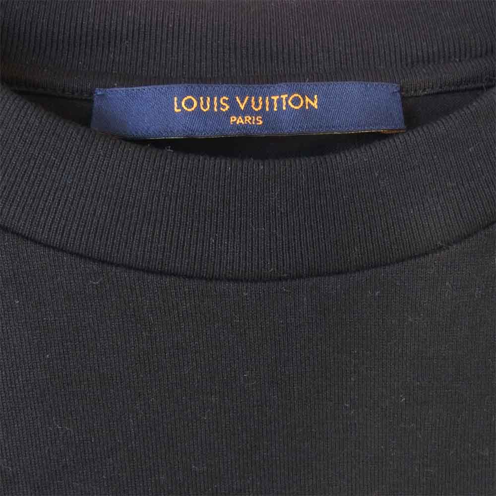 LOUIS VUITTON ルイ・ヴィトン 1A83R2 国内正規品 LV ステッチ プリント アンド エンブロイダリー Tシャツ ブラック系 M【美品】【中古】