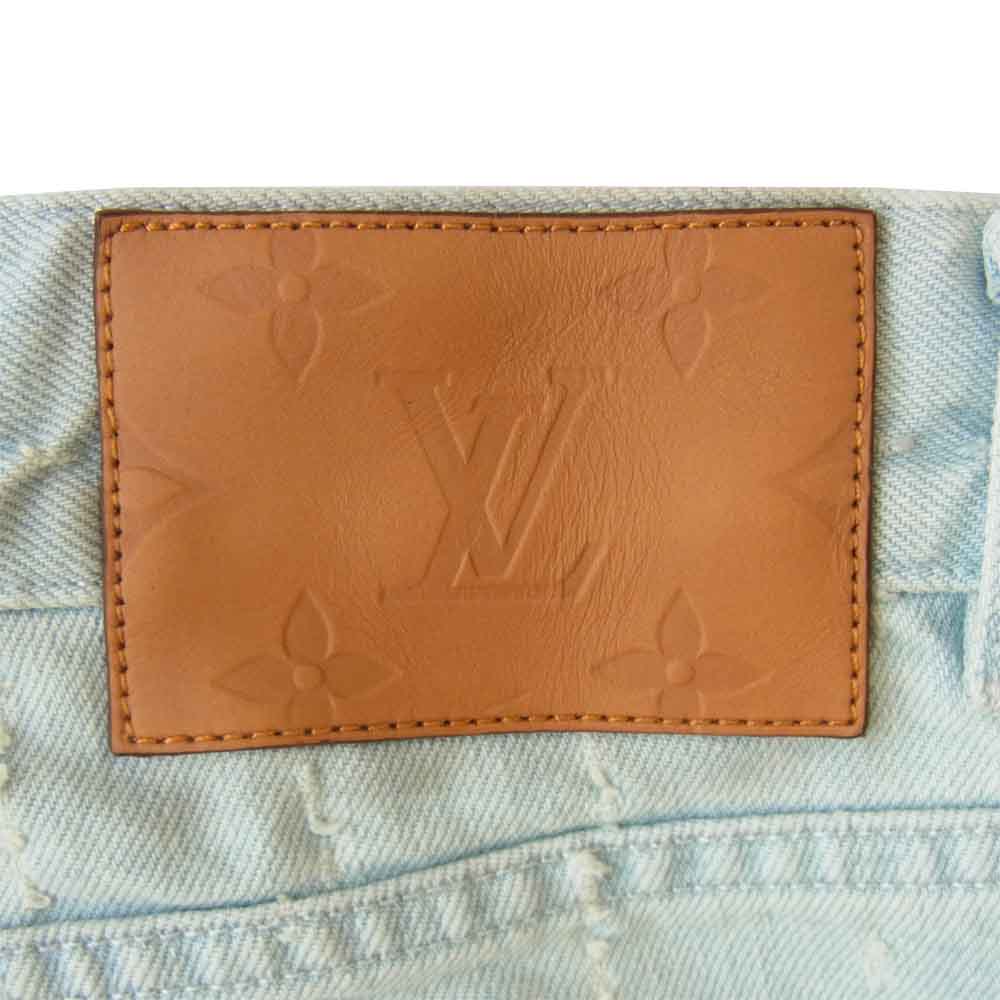 LOUIS VUITTON ルイ・ヴィトン 1A5W5K 国内正規品 パーフォレーテッド スリム ジーンズ インディゴブルー系 32【美品】【中古】