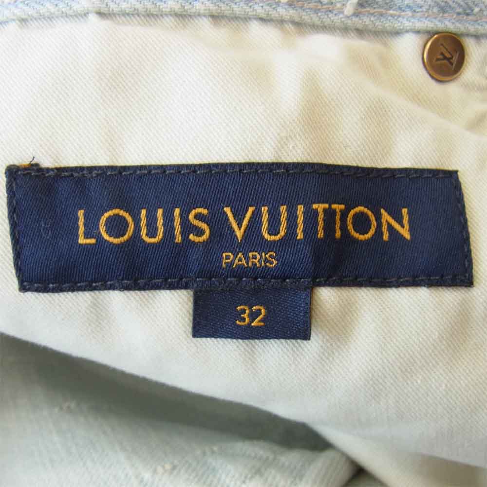LOUIS VUITTON ルイ・ヴィトン 1A5W5K 国内正規品 パーフォレーテッド スリム ジーンズ インディゴブルー系 32【美品】【中古】