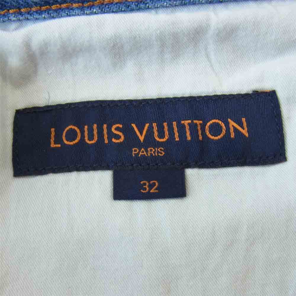 LOUIS VUITTON ルイ・ヴィトン 20SS 1A7XZF 国内正規品 LVSE ウォッシュド レギュラー ジーンズ インディゴブルー系 32【美品】【中古】