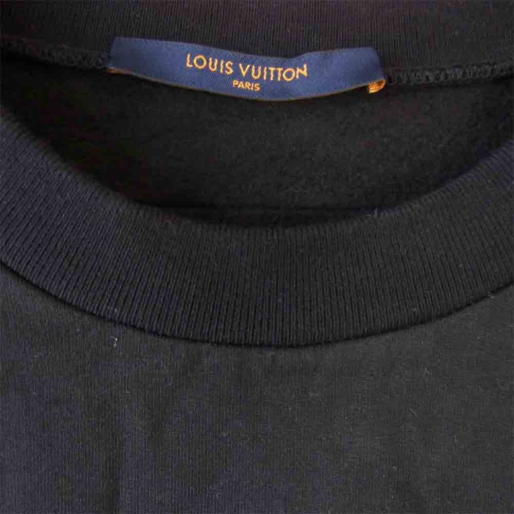 LOUIS VUITTON ルイ・ヴィトン 1A84LQ 国内正規品 LV ステッチ プリント エンブロイダリー スウェット ブラック系 L【美品】【中古】