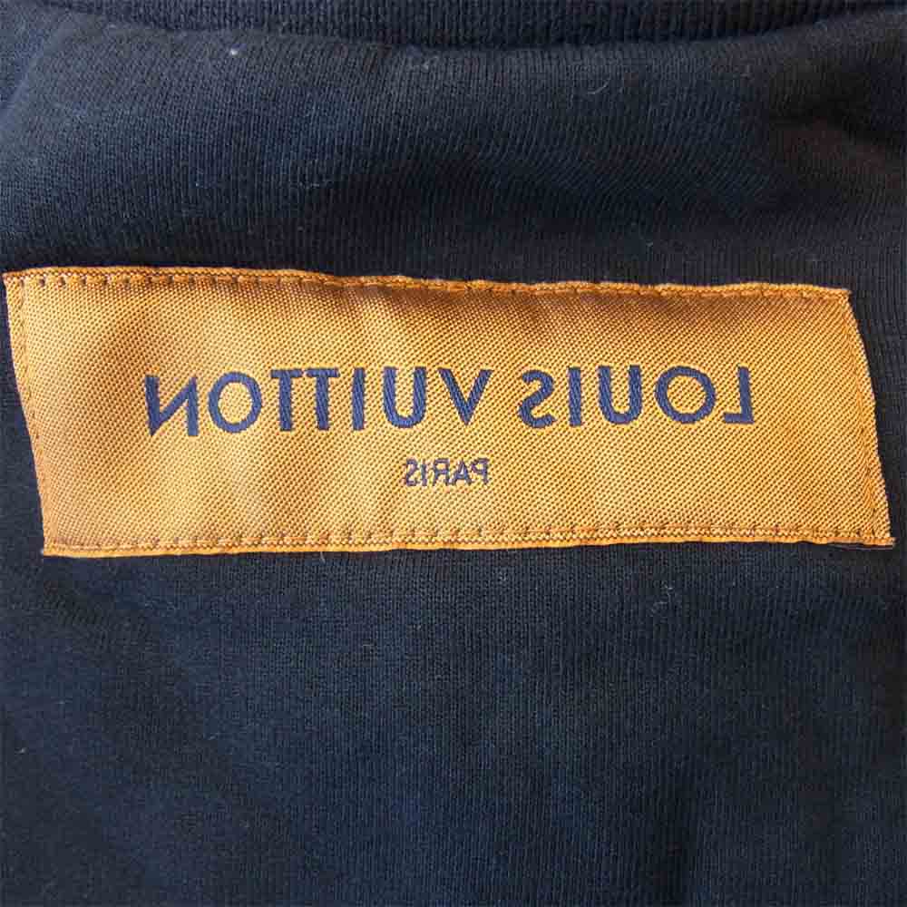 LOUIS VUITTON ルイ・ヴィトン 1A84LQ 国内正規品 LV ステッチ プリント エンブロイダリー スウェット ブラック系 L【美品】【中古】