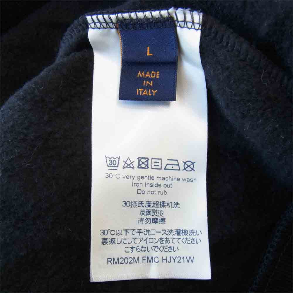 LOUIS VUITTON ルイ・ヴィトン 1A84LQ 国内正規品 LV ステッチ プリント エンブロイダリー スウェット ブラック系 L【美品】【中古】