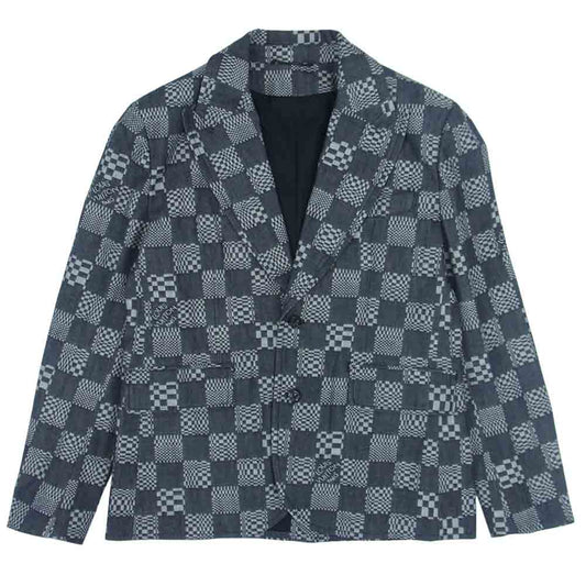 LOUIS VUITTON ルイ・ヴィトン 1A8PNW 国内正規品 70S デニム テーラード ジャケット ブラック系 52【極上美品】【中古】