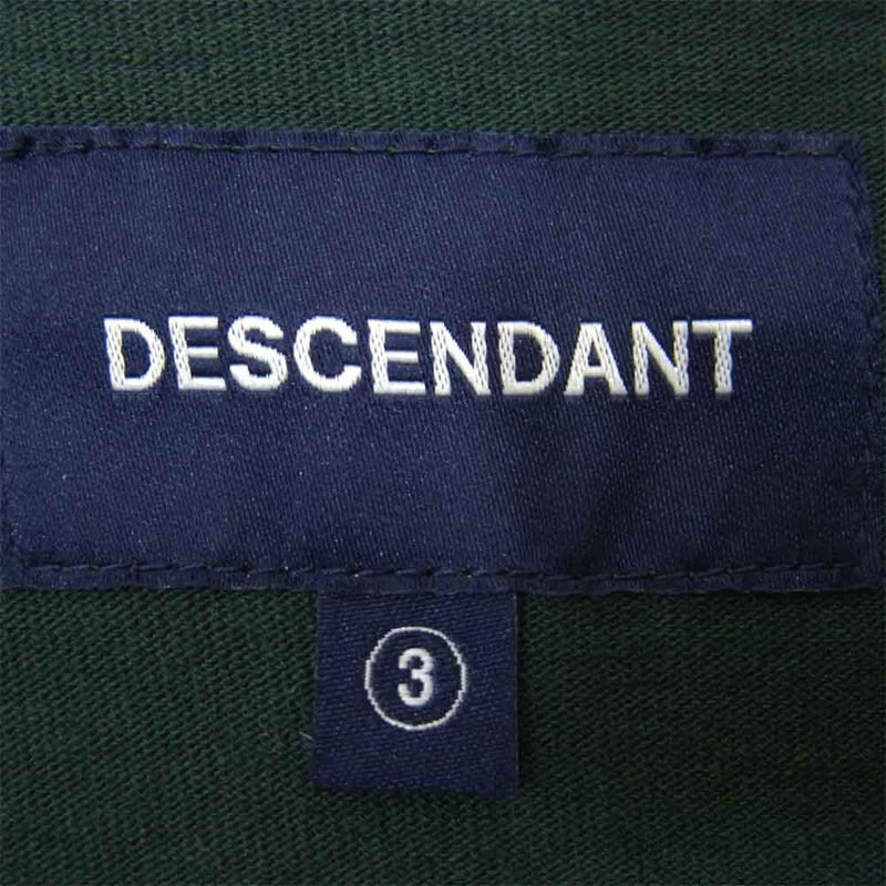 DESCENDANT ディセンダント コットン 半袖 Tシャツ グリーン系 3【中古】