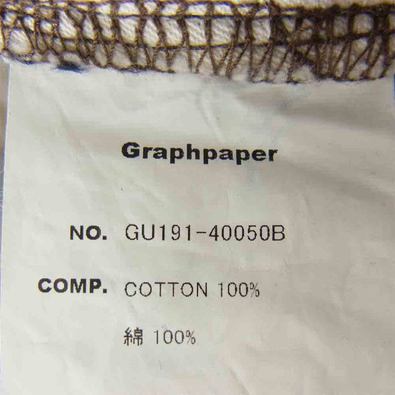 GRAPHPAPER グラフペーパー 19SS GU191-40050B COLORFAST DENIM TWO TUCK PANTS 2タック デニム パンツ インディゴブルー系 1【中古】