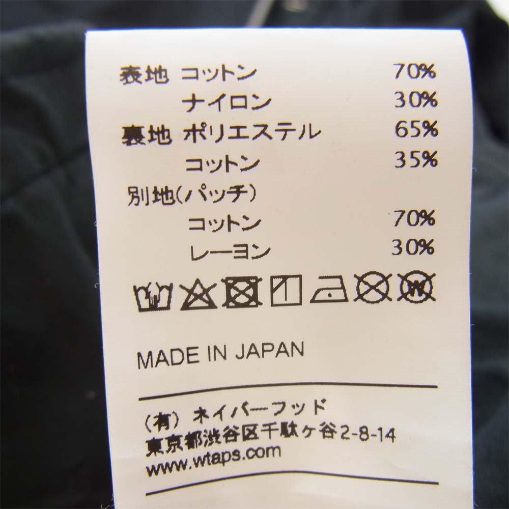 WTAPS ダブルタップス 19SS 191WVDT-JKM03 WM-51 JACKET NYCO OXFORD ミリタリー モッズコート ブラック系 X 03【中古】