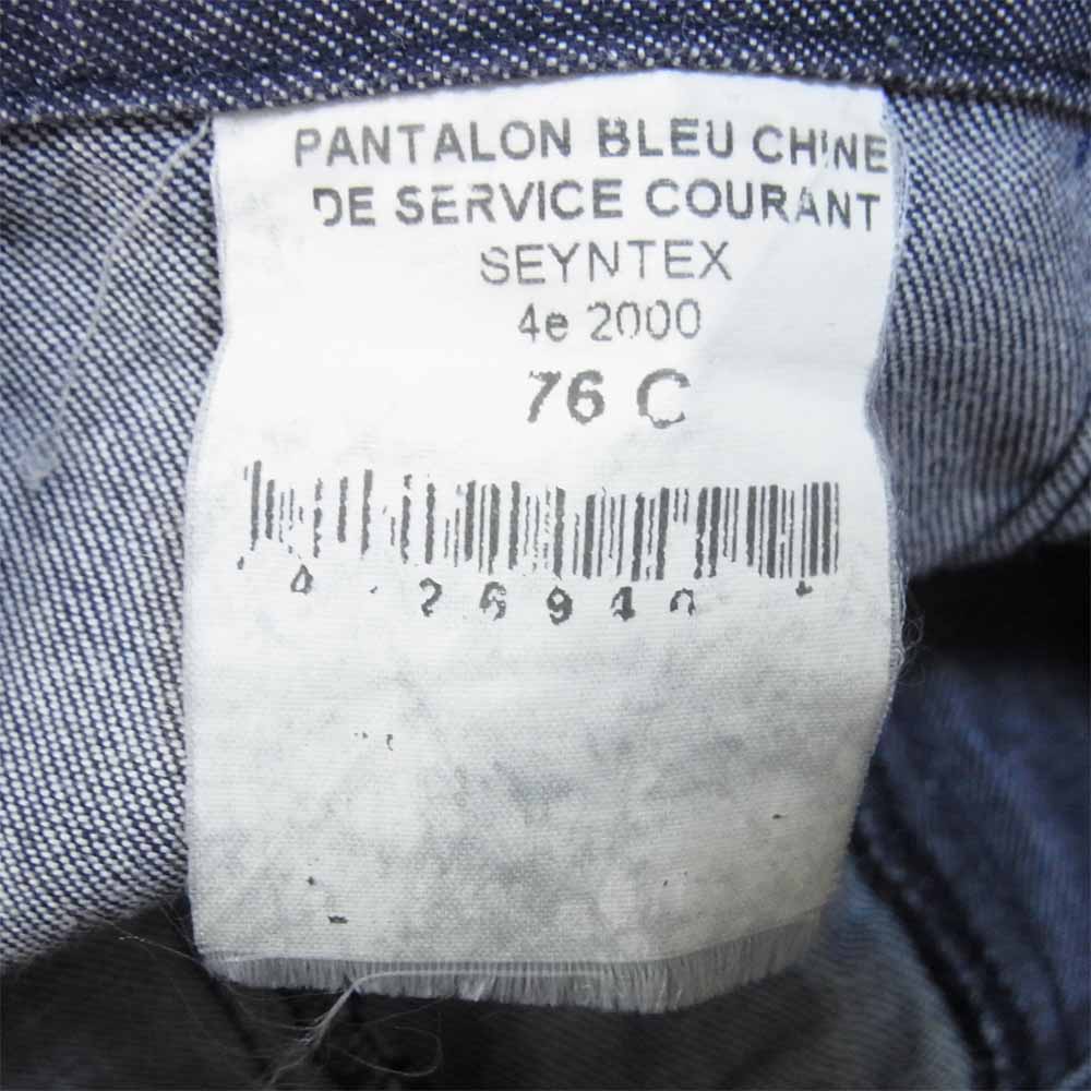 ユーロ ミリタリー PANTALON BLEU CHINE フランス軍 ミリタリー ワークパンツ インディゴブルー系 76C【中古】