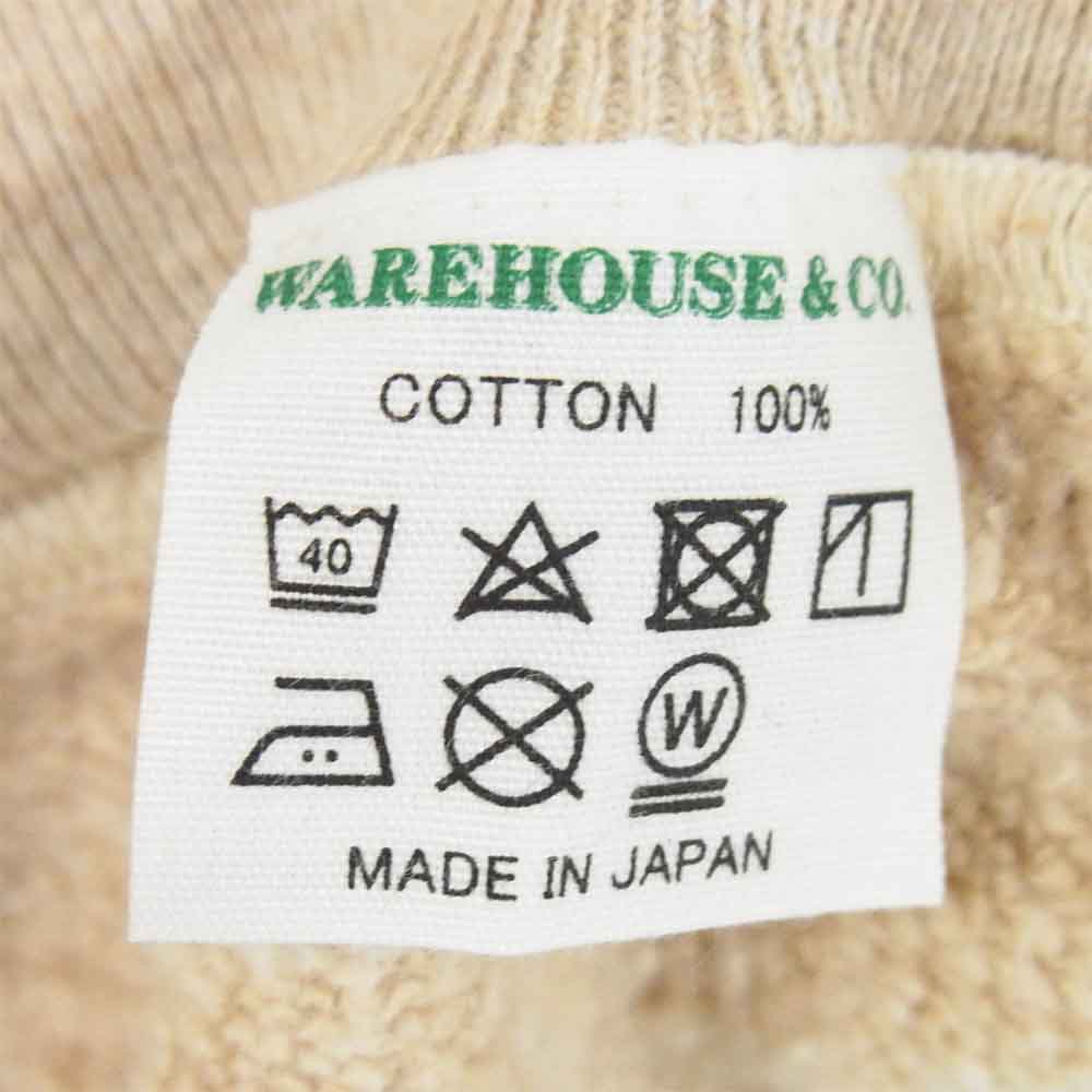 WAREHOUSE ウエアハウス 無地 吊り編み 両V スウェット 日本製 コットン100％ ベージュ系 38【中古】
