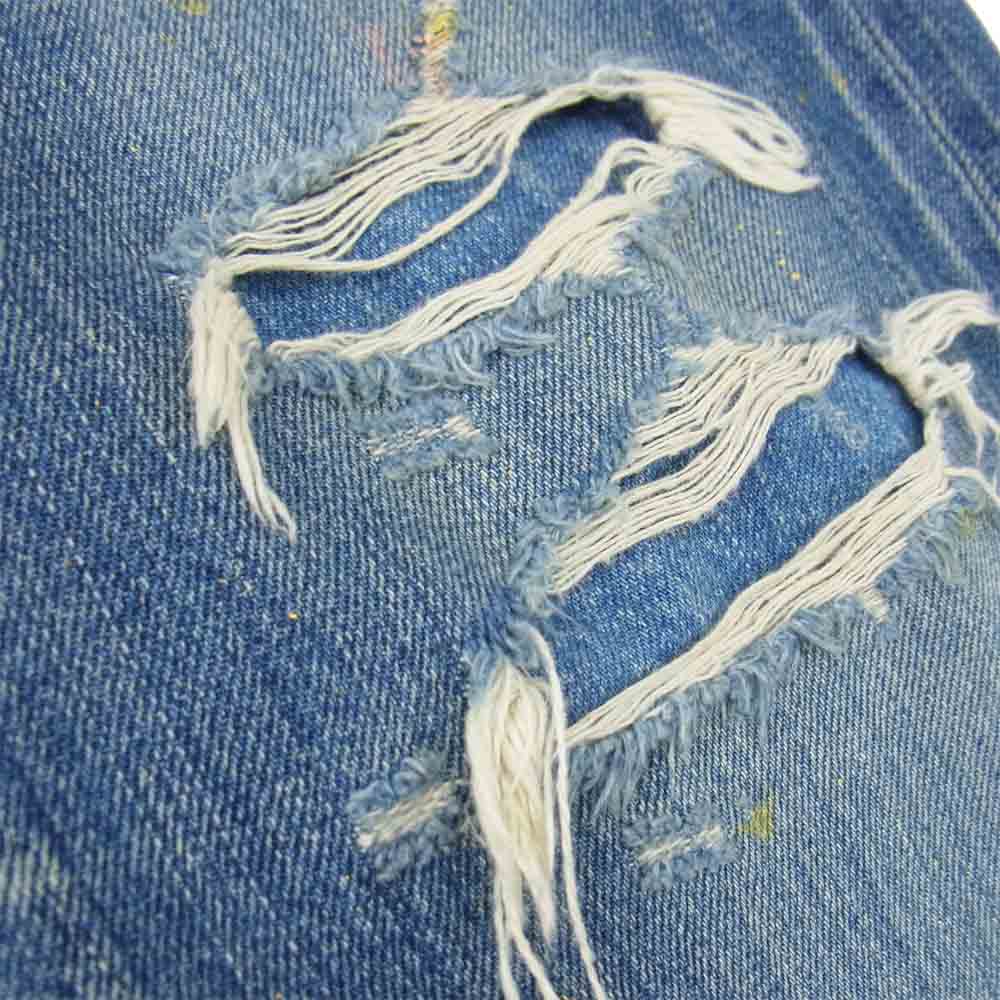 HYSTERIC GLAMOUR ヒステリックグラマー 0251AP11 ダメージリペア PF加工 ペイント ヴィンテージ デニムパンツ インディゴブルー系 W29【中古】