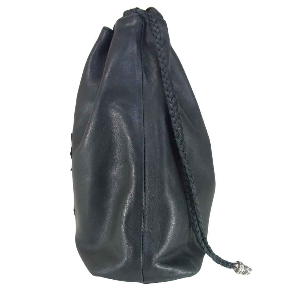 CHROME HEARTS クロムハーツ（原本無） DRW STRNG SACK ドローストリング レザー サック ブラック系【中古】