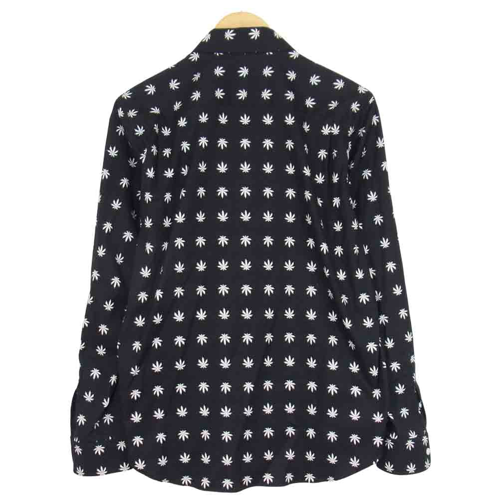 WACKO MARIA ワコマリア 15SS-P-SHI-05 ガンジャ 総柄 ボタンダウン 長袖 シャツ ブラック系 L【中古】