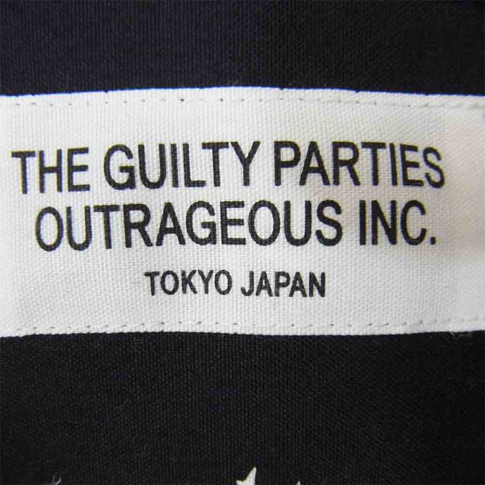 WACKO MARIA ワコマリア 15SS-P-SHI-05 ガンジャ 総柄 ボタンダウン 長袖 シャツ ブラック系 L【中古】