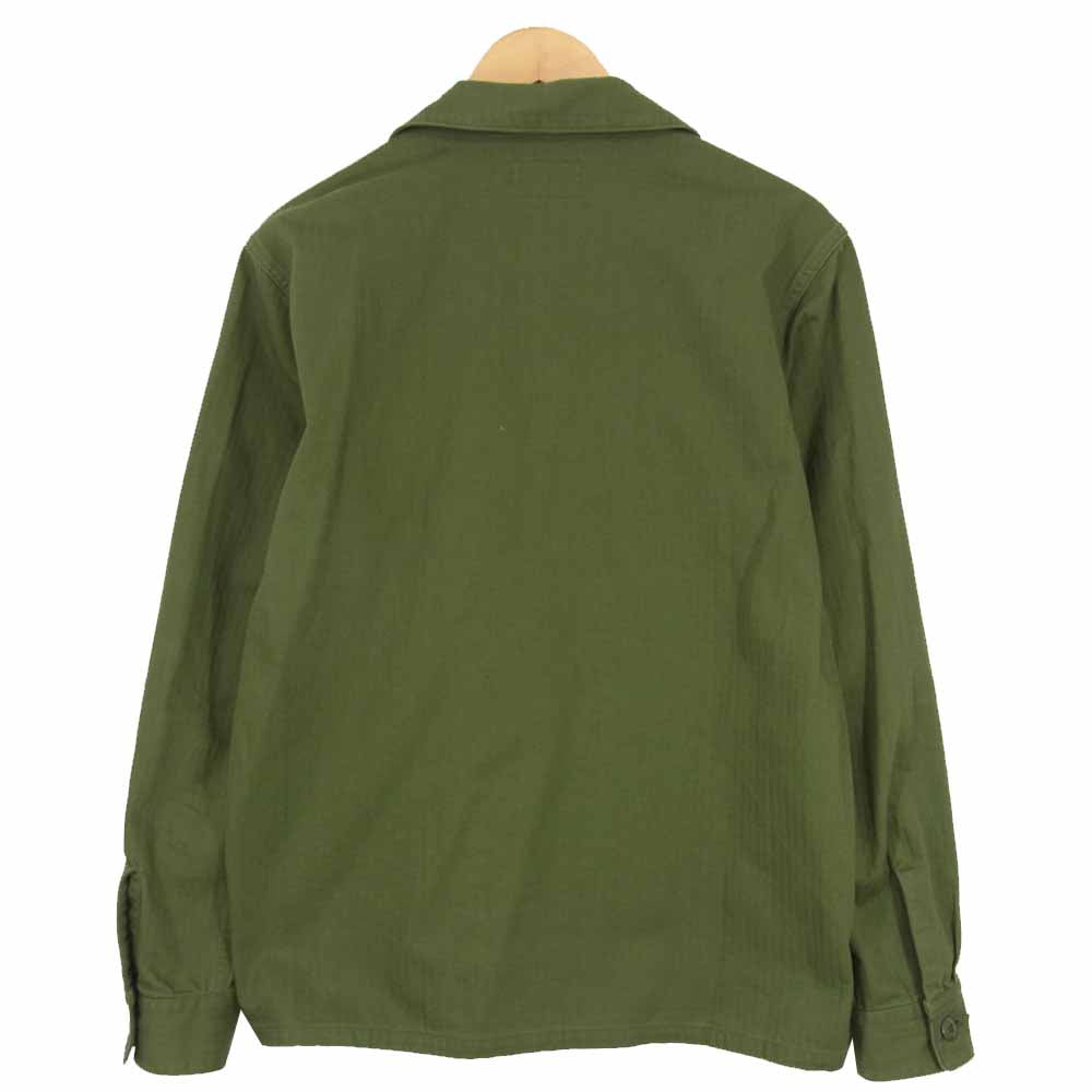 WACKO MARIA ワコマリア ARMY SHIRT (TYPE-1) ヘリンボーン アーミー シャツ カーキ系 L【中古】