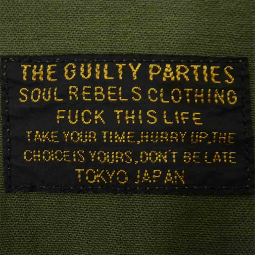 WACKO MARIA ワコマリア ARMY SHIRT (TYPE-1) ヘリンボーン アーミー シャツ カーキ系 L【中古】