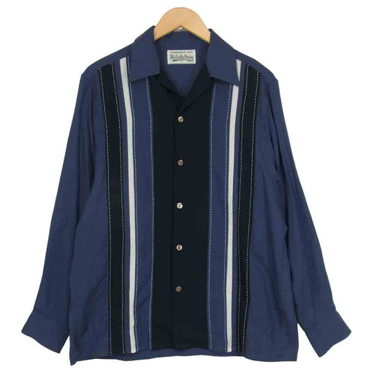 WACKO MARIA ワコマリア レーヨン オープンカラー シャツ ブルー系 M【中古】