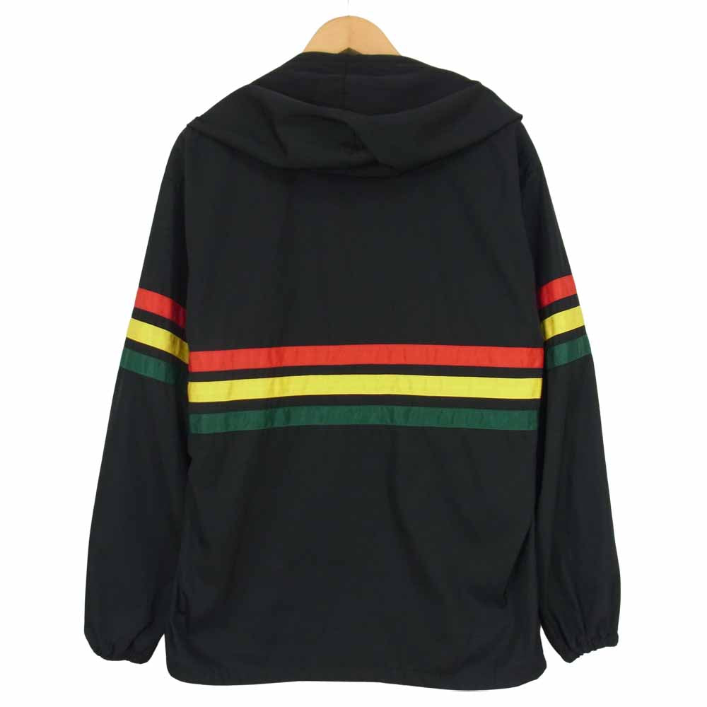 WACKO MARIA ワコマリア ラスタライン ナイロン プルオーバー アノラック パーカー ブラック系 L【美品】【中古】