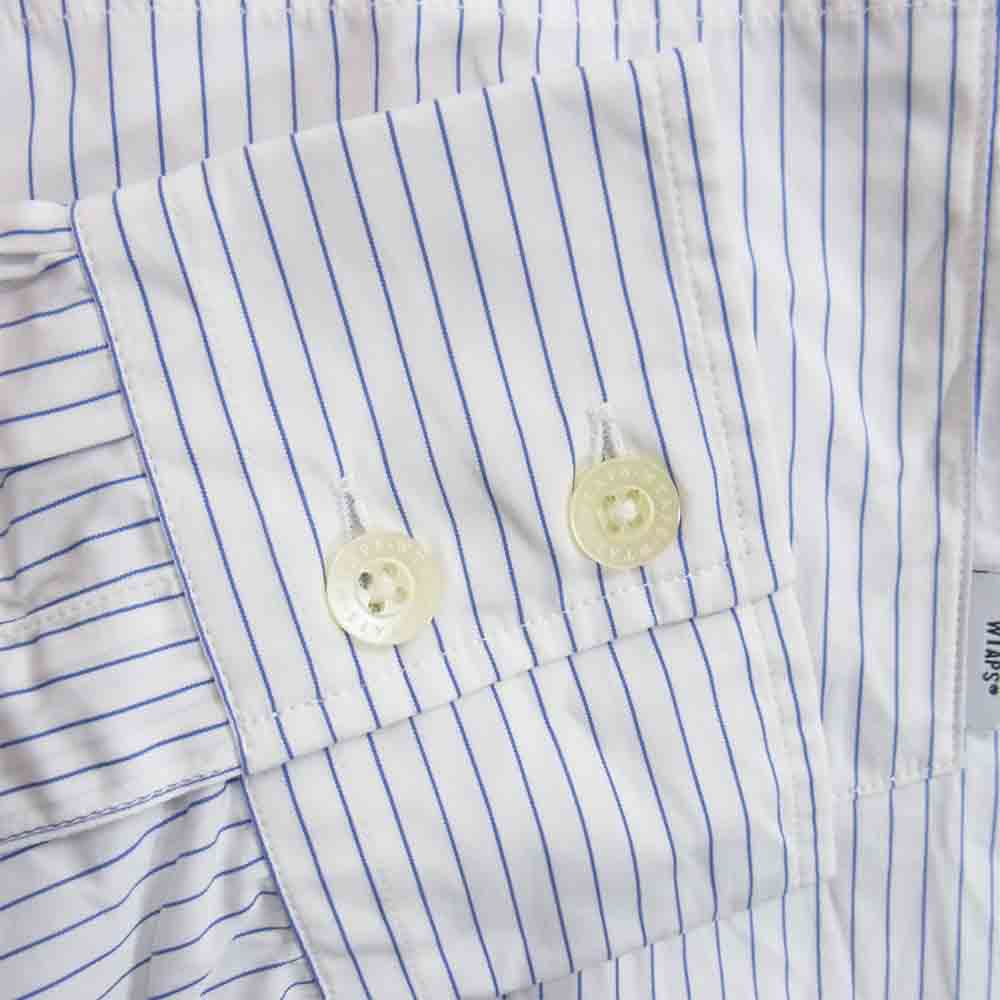 WTAPS ダブルタップス 20SS 201TQDT-SHM03 THOMAS MASON トーマス メイソン BD LS 02 ストライプ ボタン ダウン シャツ ホワイト系 03【中古】