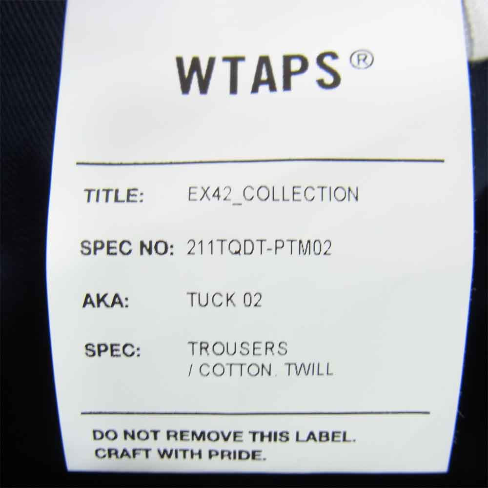 WTAPS ダブルタップス 21SS 211TQDT-PTM02 TUCK02 TROUSERS タック トラウザーズ ネイビー系 M【美品】【中古】