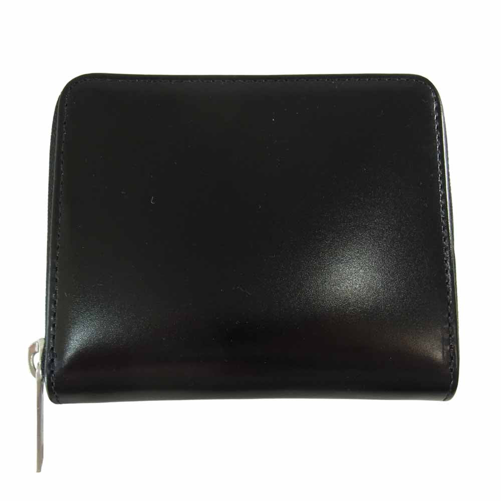 MAISON MARGIELA メゾンマルジェラ S55UI0197 レザー ラウンドファスナー 二つ折り財布 ブラック系【極上美品】【中古】