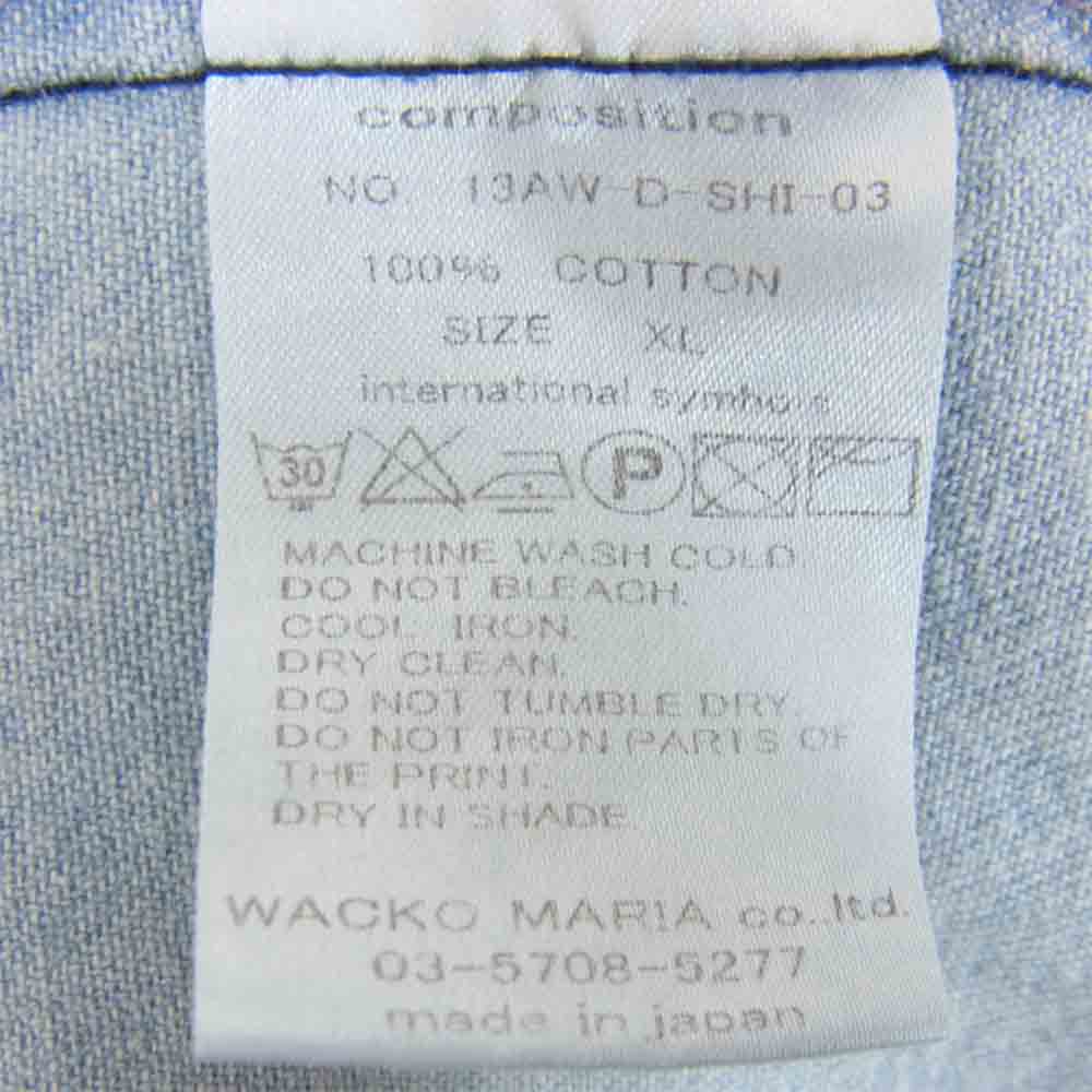 WACKO MARIA ワコマリア 13AW 13AW-D-SHI-03 ウエスタン デニム シャツ インディゴブルー系 XL【中古】