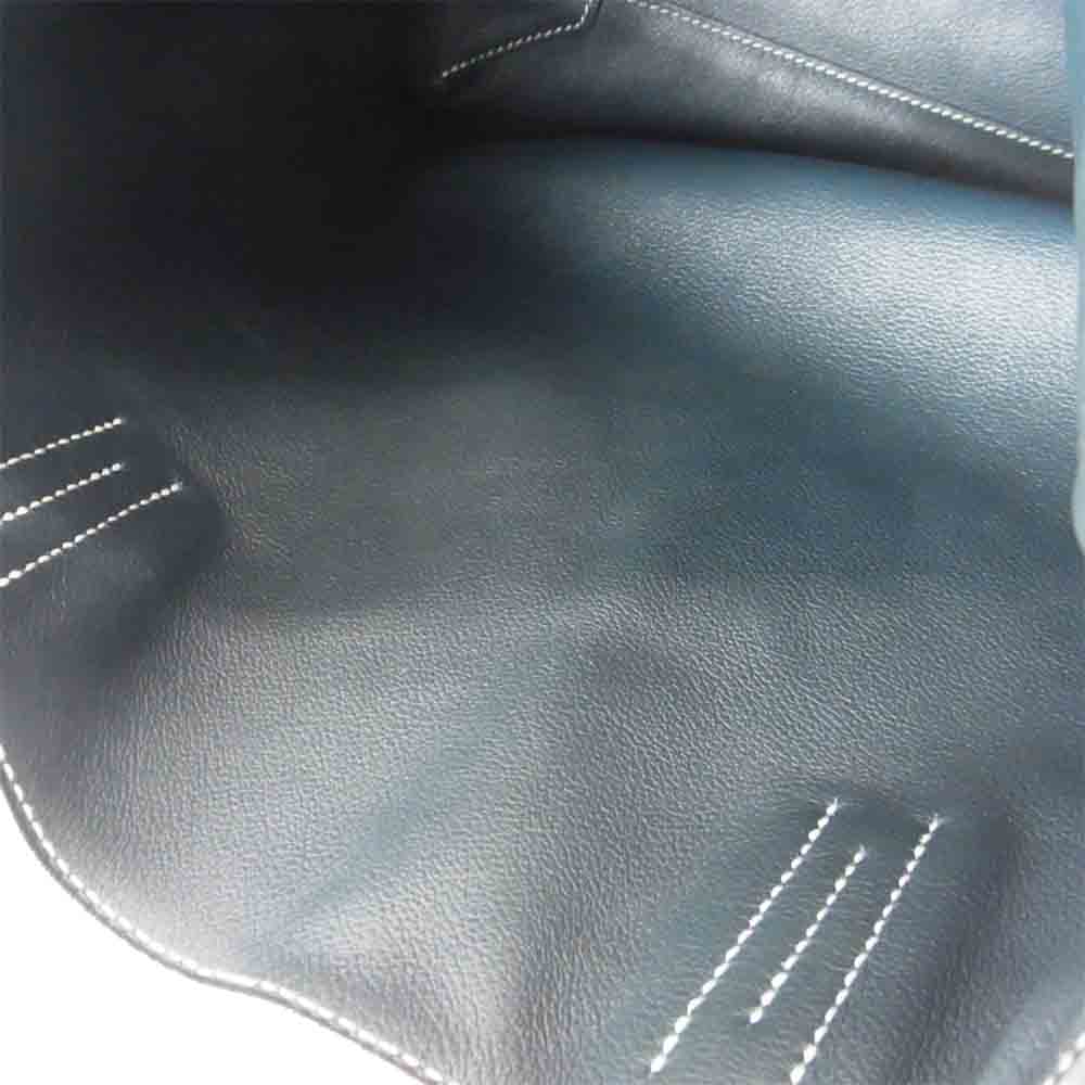 HERMES エルメス ドゥブルサンス 28 T刻印 トートバッグ ターコイズブルー系【中古】