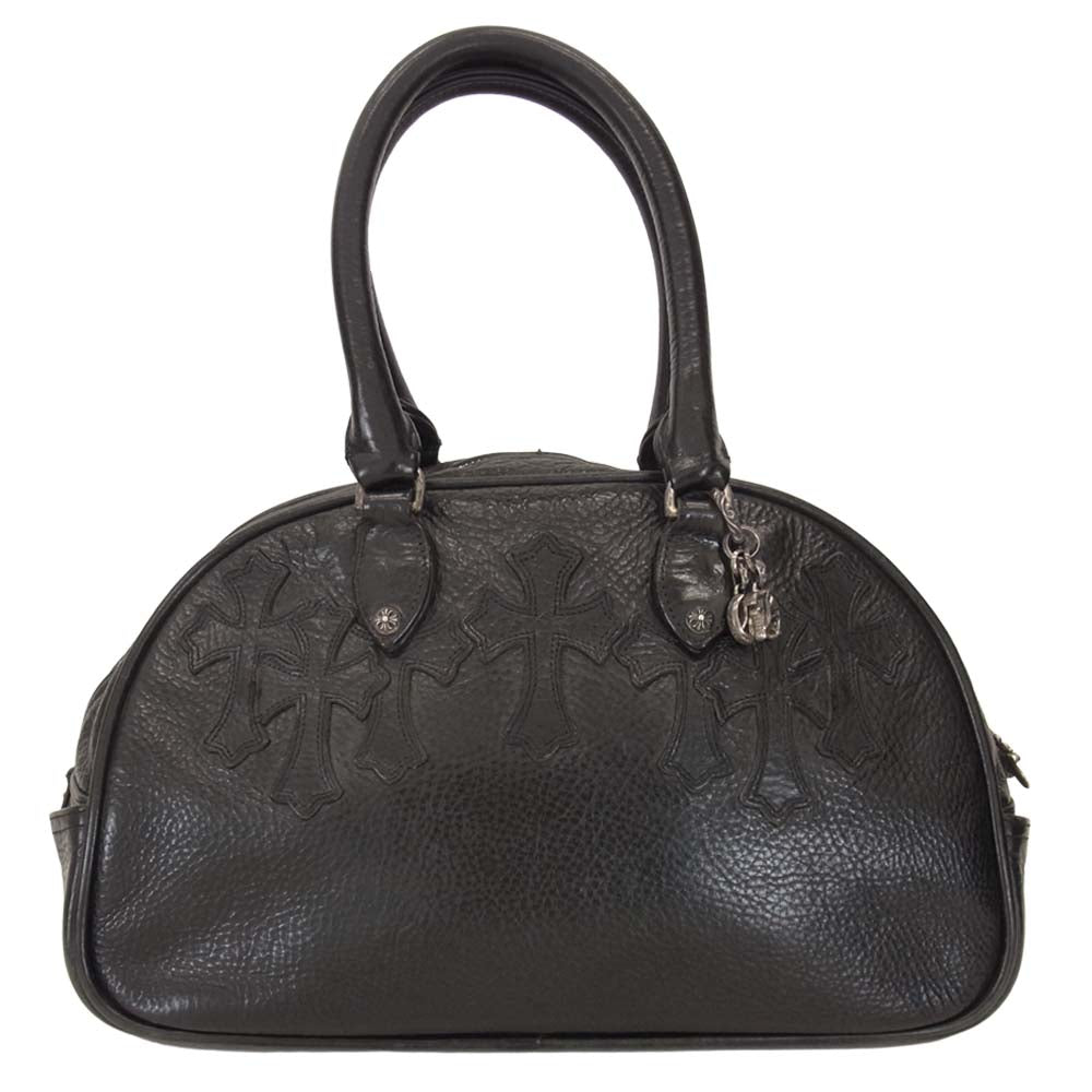 CHROME HEARTS クロムハーツ（原本無） CHチャーム付き GYM クロスパッチ スモールクロス ジム レザー バッグ ブラック系【中古】