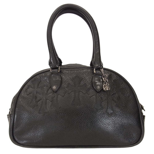 CHROME HEARTS クロムハーツ（原本無） CHチャーム付き GYM クロスパッチ スモールクロス ジム レザー バッグ ブラック系【中古】
